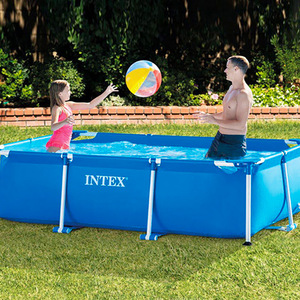 Piscina rectangular Intex con marco, extra grande, para adultos y niños, de uso exterior, sobre el suelo. - Product Image 2