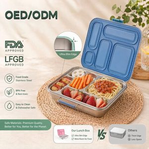 Aohea Nouvelle Conception Boîte à <span class=keywords><strong>Lunch</strong></span> Thermique en Acier Inoxydable pour Enfants, Isolation Sous Vide, Garde <span class=keywords><strong>Chaud</strong></span> <span class=keywords><strong>et</strong></span> <span class=keywords><strong>Froid</strong></span>, Portable pour le Travail <span class=keywords><strong>et</strong></span> les Voyages, Boîtes Bento - Product Image 1