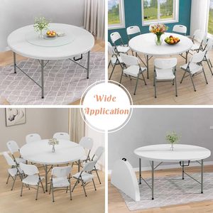 Best-seller en usine <span class=keywords><strong>Table</strong></span> <span class=keywords><strong>ronde</strong></span> <span class=keywords><strong>pliante</strong></span> en deux de style moderne de 5 pieds <span class=keywords><strong>Table</strong></span> en plastique HDPE pour événements en plein air - Product Image 5