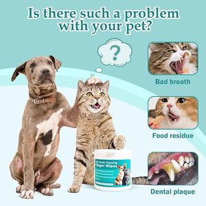 Fabricante Custom Logo Pet Teeth Cleaning Finger Sleeve Wet Wipes Escovas de dedos descartáveis Dog and Cat Oral Cleaning - Product Image 3