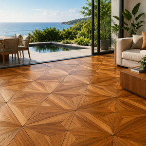 <span class=keywords><strong>Parquet</strong></span> en teck massif sur mesure de 12 mm |   Carreaux stratifiés d'extérieur conçus avec revêtement PU, imperméables et antidérapants pour <span class=keywords><strong>un</strong></span> style luxueux - Product Image 6