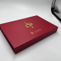 Boîte cadeau magnétique rouge de luxe boîte d'emballage de bijoux/chocolat imprimé de logo personnalisé boîte de papier rigide vitrine cosmétique en gros