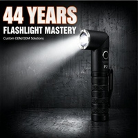 Lampe torche LED en forme de L de haute qualité, 750 lumens, alimentée par piles AA, rechargeable par USB, étanche IP54, mise au point réglable, 90 degrés, pour le travail