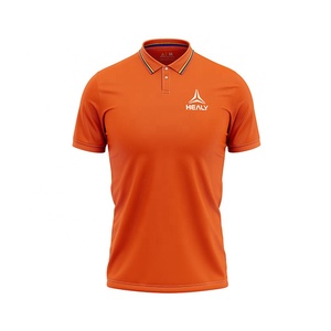เสื้อโปโลผ้าโพลีเอสเตอร์แห้งเร็ว แขนสั้น ปักโลโก้ ทรงปกติ สำหรับกอล์ฟ เสื้อยืดเปล่าผู้ชาย - Product Image 2