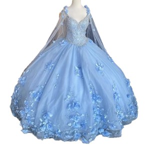 Pink Off Shoulder Floral Ball Gown Empire Waist Chiffon Prom Dress With 3D Flowers For Adult Ceremony Tutu Skirt Multiple Colors - Product Image 5