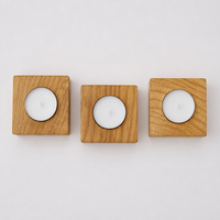 Portavelas de Madera Personalizado, Juego de Velas de Té con Nombre Grabado, Recuerdo de Boda, Decoración del Hogar, Venta al Por Mayor, Fabricante OEM