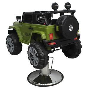 Silla de Barberí<span class=keywords><strong>a</strong></span> Infantil con Forma de Jeep Verde, Silla de Peluquerí<span class=keywords><strong>a</strong></span> Hidráulica Ajustable para Niños, Silla de Estilismo Resistente Estilo Todoterreno para Niños - Product Image 5