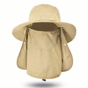 Chapeau de pêcheur anti-UV, imperméable, pliable, à séchage rapide, avec cordon, pour l'extérieur - Product Image 6
