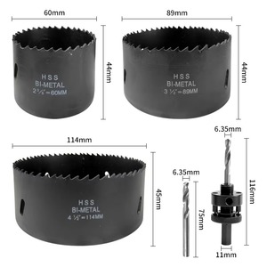 KENING Ensemble de scies cloches bimétalliques en acier rapide largement utilisées 60-114mm pour plaques de plâtre, plastique et PVC - Product Image 5