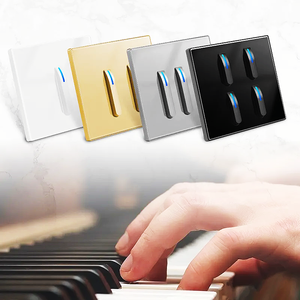 Tường nhà chuyển đổi ánh sáng USB với LED Sạc Nhanh ổ cắm Đàn Piano Key Tempered Glass cắm khách sạn trang trí tùy chỉnh Boutique 2025 - Product Image 1