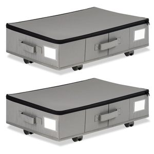 Aluminum Wheels <strong>Underbed</strong> <strong>Storage</strong> 100% Cotton <strong>Fabric</strong> Foldable Sustainable Modern Organizer Rectangle Bed <strong>Storage</strong> Box Pants Shoes - Product Image 6
