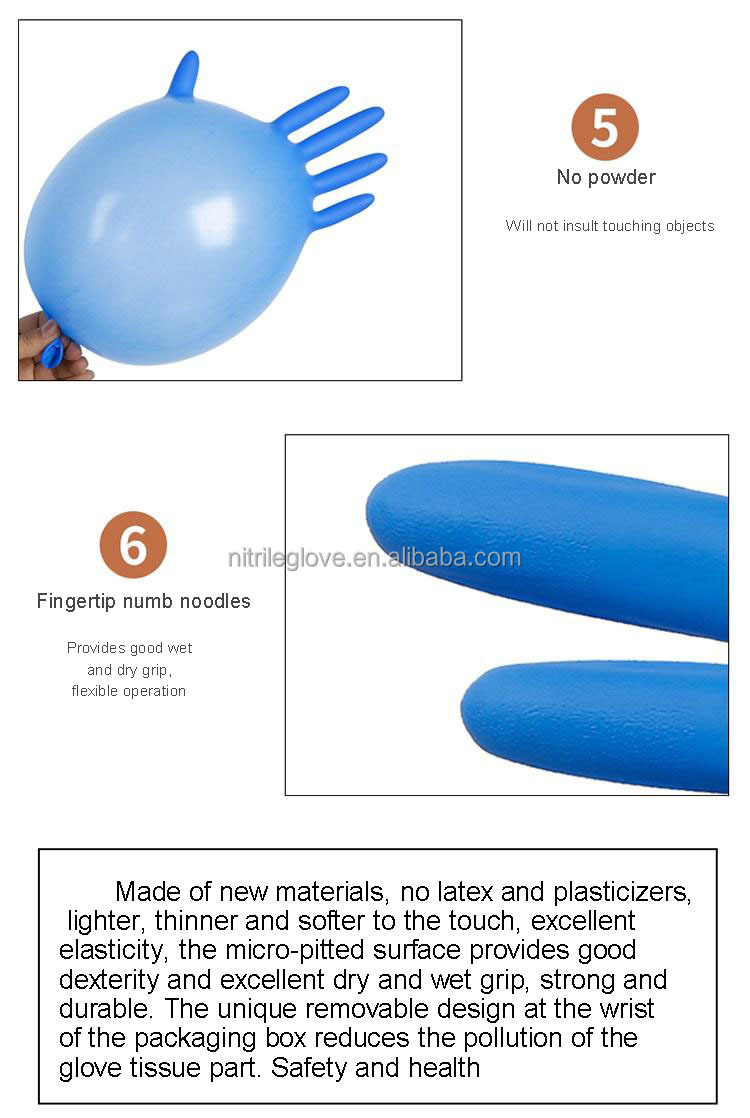 ASTM D6319 Colored Disposable Gloves 3g - 6.5g Disposable Nitrile Gloves