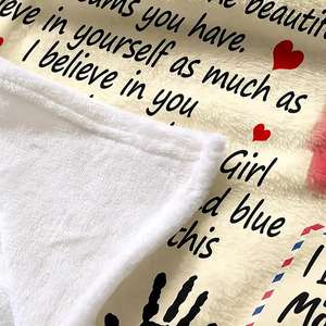 Manta de Lana Personalizada con Mensaje en Español para Viajes Aéreos, Picnic, Cama, Sofá, Franela, Mamá - Product Image 4