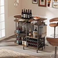 Table de bar moderne pour la maison, avec rangement pour vin rouge, design européen, durable, écologique, structure en fer, buffet de bar