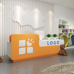 Gỗ hiện đại quầy lễ tân cho các trường đào tạo mẫu giáo đầu trung tâm Giáo Dục Văn phòng tiếp tân & thu ngân bàn cho thanh thiết kế - Product Image 2