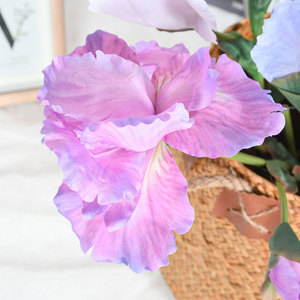Flor Artificial Iris Púrpura de Plástico para Decoración del Hogar, Arreglo Floral HX-230 - Product Image 4