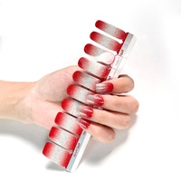 Nouveau design chaud couleur unie paillettes puissance ongles autocollants prix de gros 3D vrai vernis à ongles enveloppes pour les fêtes en plastique