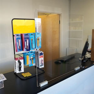 新しいデザインクリアアクリルプレキシガラスシールドカスタムキャッシャーsneezeガード保護アクリルデスクシールド - Product Image 3