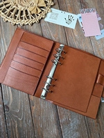 Carnet en cuir véritable tanné végétal personnalisé A5 A6 A7, porte-monnaie avec poches, organiseur, cadeau