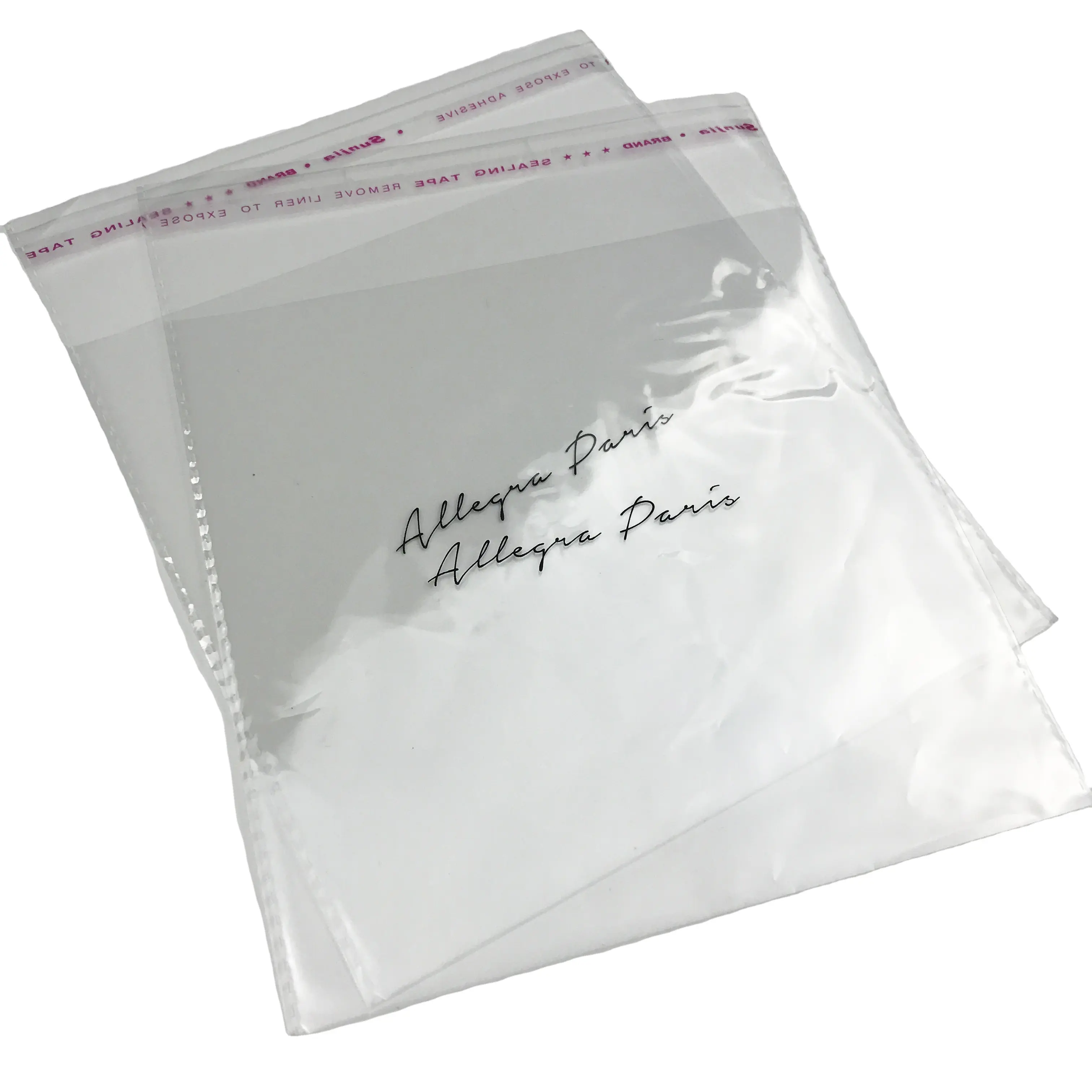 Оптовая продажа, дешевый самозапечатывающийся прозрачный пластиковый пакет из БОПП для упаковки конфет для одежды/одежды, упаковочный пакет