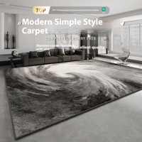Tapis de salon italien de luxe haut de gamme en polyester, moderne, fait à la machine, noir et blanc, lavable, imperméable, couleur café