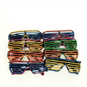 Gafas de moda con cable <span class=keywords><strong>EL</strong></span>, lentes de doble Color con obturador LED para fiestas, luminosas, para <span class=keywords><strong>EL</strong></span> <span class=keywords><strong>Bar</strong></span> nocturno - Product Image 3