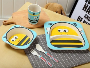 Factory Directly 5pcs Cute Animal Design Children Tableware <strong>Set</strong> Bamboo Fiber Kid Dinnerware <strong>Plate</strong> <strong>Set</strong> <strong>Picnic</strong> <strong>Plate</strong> <strong>Set</strong> - Product Image 4