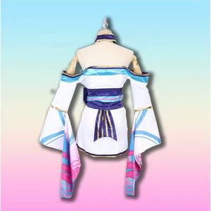 Meilleur Costume de jeu de vêtements d'Halloween pour femmes <span class=keywords><strong>League</strong></span>-<span class=keywords><strong>of</strong></span>-Legends Cosplay Ahri Roleplay Dress avec accessoires - Product Image 4