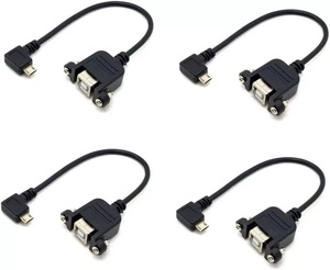 Cavo Micro <span class=keywords><strong>USB</strong></span> 5 pin Maschio Angolato a 90 Gradi a Sinistra a <span class=keywords><strong>USB</strong></span> B Femmina per Montaggio a Pannello - Product Image 6