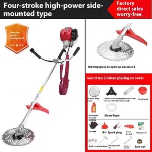 Industrial Four-Stroke Gasoline 2.2HP Mulch Small Household Lawn Mower Side-Mounted Backpack Weeder Brush <b>Cutter</b> 24V DIY Ymn21 H - Product Image 6