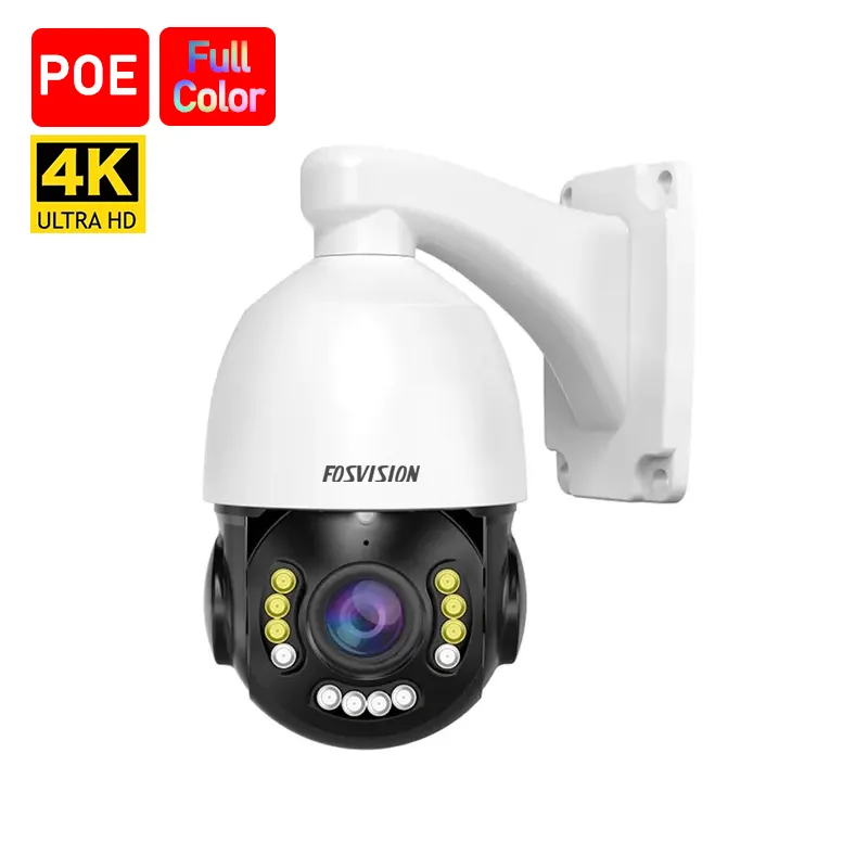 Fos vision Hochgeschwindigkeits-Überwachungs kamera 8MP PTZ POE 30X Optischer Zoom Pan Tilt IP-Kamera HD 200FT Nachtsicht mit großer Reichweite