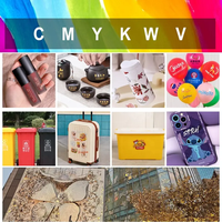 Encre d'impression UV LED imperméable à séchage rapide LETOP Price Cmykwv 6 couleurs, un ensemble de 6 flacons, encre dorée plate pour estampage à chaud