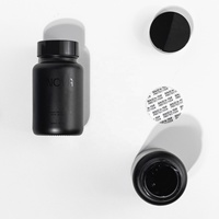 Bouteille en verre noir mat à large ouverture de 60cc, 100cc, 120cc, 150cc pour emballage de gommes, vitamines, pilules, suppléments et capsules – 100ml