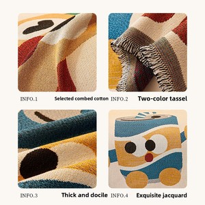 Housse de canapé mignonne, motif <span class=keywords><strong>Happy</strong></span> Snacks, personnages de dessins animés, anti-griffures pour chats, universelle toutes saisons, couverture de canapé - Product Image 4