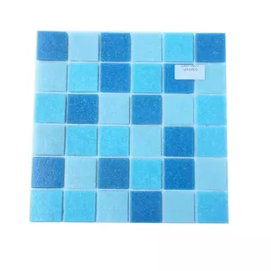 Hasin Precio Barato Piscina Azulejos Azul Vidrio Mosaico Fabricante