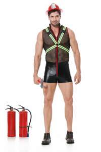 <span class=keywords><strong>Costume</strong></span> de Cosplay <span class=keywords><strong>Homme</strong></span> <span class=keywords><strong>Pompier</strong></span> 2026 – Tenue de Performance Sexy pour Adultes (Haut et Legging) - Product Image 3