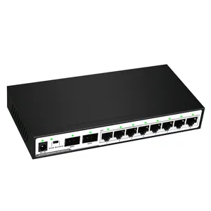 8 porte 10/100/1000Mbps UTP + 2 porte Switch Ethernet non gestito SFP da 1000Mbps Switch Gigabit 2SFP