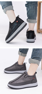 รองเท้าบูทลุยหิมะสำหรับผู้ชายและผู้หญิง, รองเท้าผ้าฝ้ายกันลื่นกันน้ำกลางแจ้งฤดูหนาวรองเท้าใส่เดินทำจากผ้าฝ้าย - Product Image 4