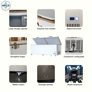 400L 800L 1000L Grande Capacidade Portas Duplas Congelador de Peito com Refrigeração Direta Top Porta Aberta para Armazenamento De Alimentos Congelados - Product Image 4