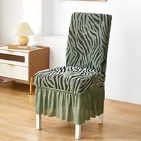 Housse de chaise moderne à rayures avec jupe élastique, housse de table à manger pour usage domestique et hôtelier, housses universelles pour mariage