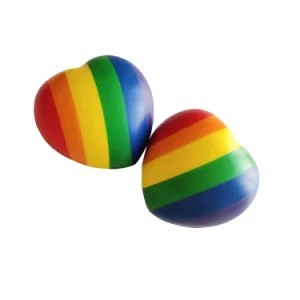 Rainbow Heart Shaped Anti Ball Custom Color Logo Print <b>Cheap</b> Pu <b>Foam</b> Stress Balls - Product Image 2