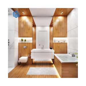 2025, diseño personalizado, listo para usar, moderno, de lujo, cuarzo, baño, tocador, espejo montado en la pared, acero inoxidable, MDF, melamina lacada - Product Image 1