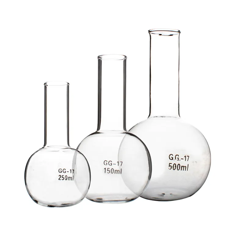 100ml 150ml 250ml 500ml Clear Glass Round Bottom Flask For Lab Use boiling flask