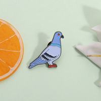 Broche mignonne en forme de pigeon, épinglette mignonne, série animaux de dessin animé, badge métallique, accessoire de mode, vente en gros transfrontalière