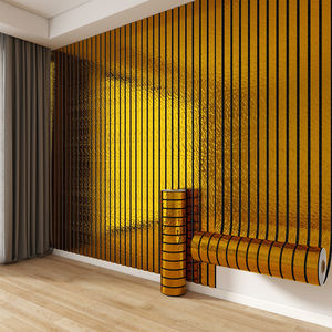 モダンメタルテクスチャストライプ防水アパート壁装飾取り外し可能自己接着3D立体彫刻壁ステッカー - Product Image 6