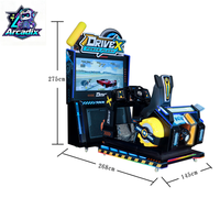 Arcadix AR-RG-604 Machine de jeu d'arcade de course automobile à monnayeur avec écran HD 55 pouces, siège à mouvement et volant à retour de force