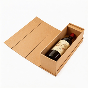 Caja de Cartón Corrugado Portátil para Envíos, Impresión Offset, Personalizada, con Asa, para Vino - Product Image 4