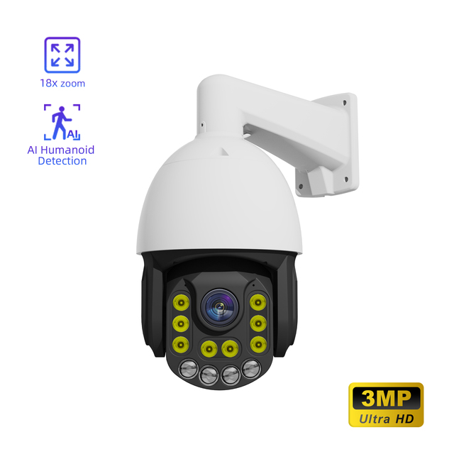 10-Inch Alert Tracking Outdoor Dome Security Camera with 18x Digital Zoom Night Vision & Memory Card Storage CMOS Sensor