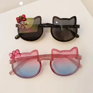 Lmamba 2021 Latest Kids Sunglasses Two Ears Colorful Bow Cute Sunglasses Fashion Glasses For Boys and Girls