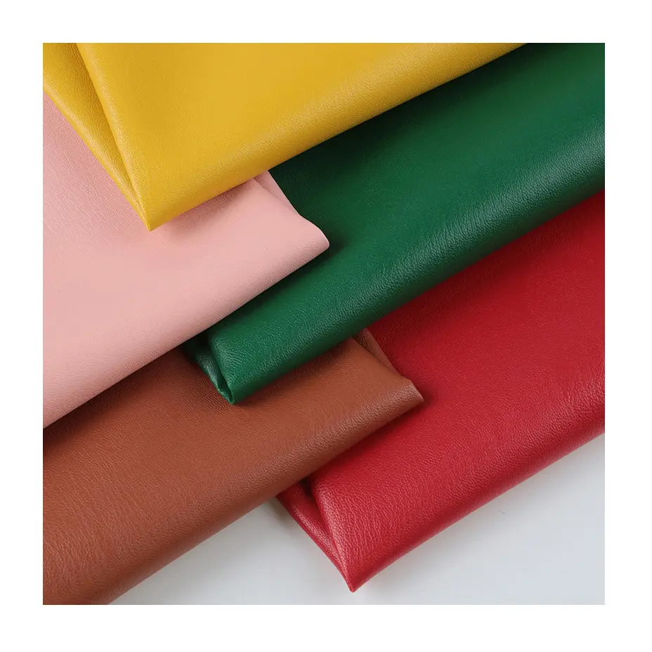 wholesale soft sheep skin grain faux PVC synthetic leather r 0.8 mm thickness for embroidery leather material